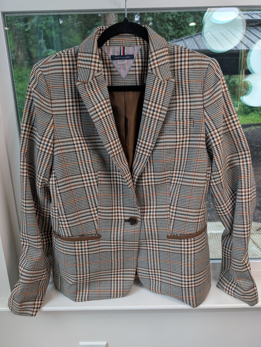 Tommy Hilfiger Plaid Women's Blazer - Brown/Tan Check